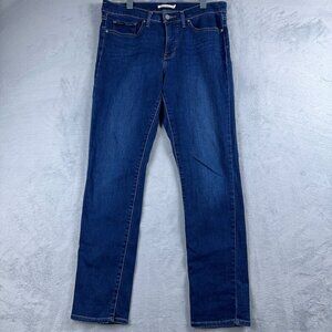 Levi's 312 Shaping Slim Jeans Denim Stretch Zip Fly Womens Indigo Blue Size W32